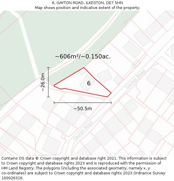 6, GAYTON ROAD, ILKESTON, DE7 5HN: Plot and title map