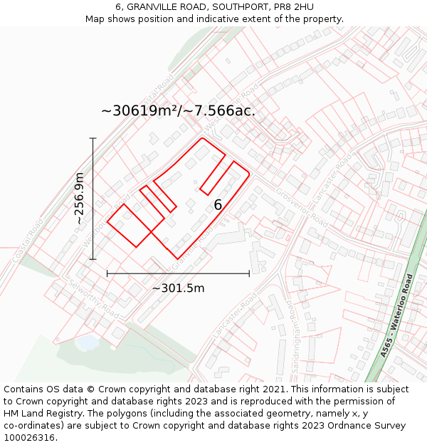 6, GRANVILLE ROAD, SOUTHPORT, PR8 2HU: Plot and title map