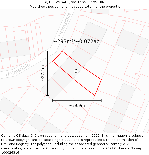 6, HELMSDALE, SWINDON, SN25 1PN: Plot and title map