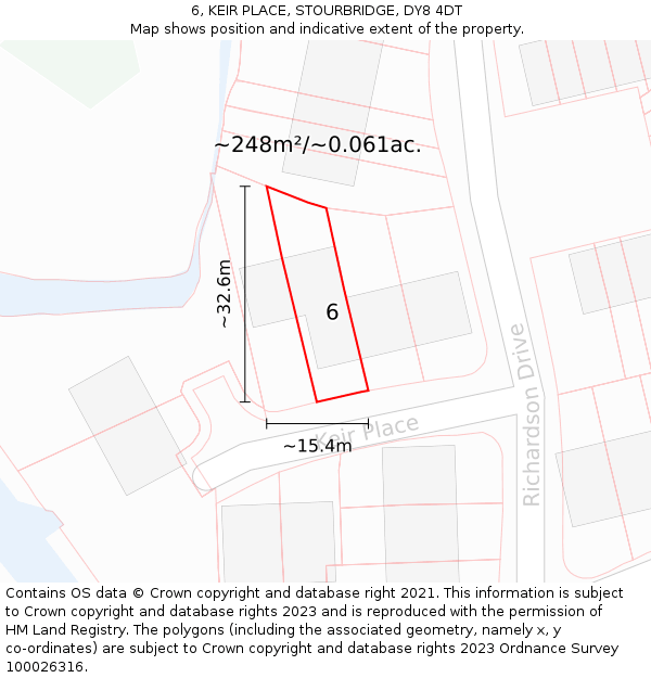 6, KEIR PLACE, STOURBRIDGE, DY8 4DT: Plot and title map
