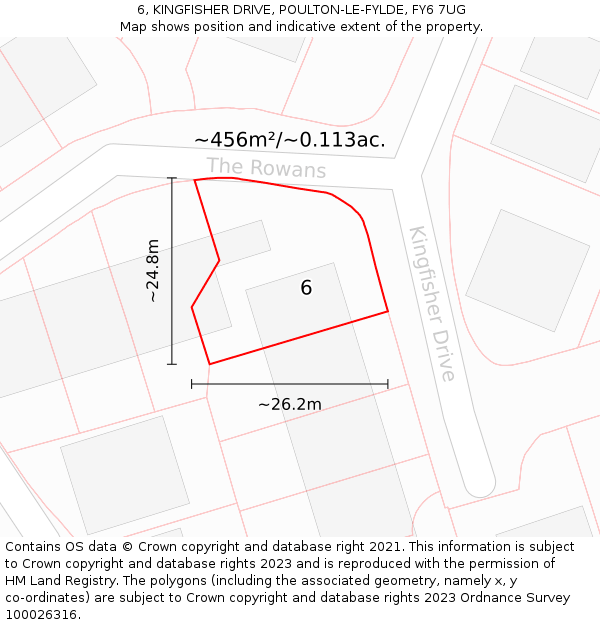 6, KINGFISHER DRIVE, POULTON-LE-FYLDE, FY6 7UG: Plot and title map