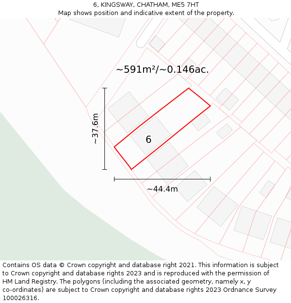 6, KINGSWAY, CHATHAM, ME5 7HT: Plot and title map