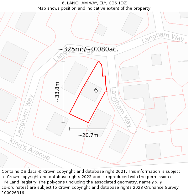 6, LANGHAM WAY, ELY, CB6 1DZ: Plot and title map
