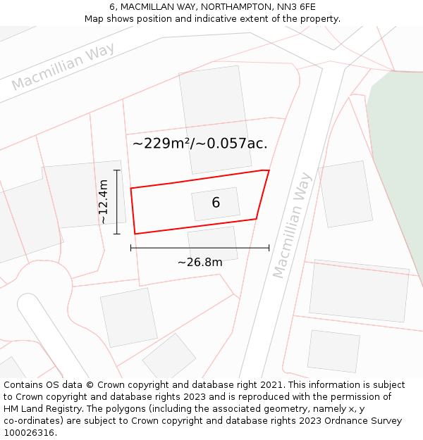 6, MACMILLAN WAY, NORTHAMPTON, NN3 6FE: Plot and title map