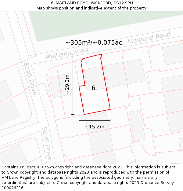 6, MAITLAND ROAD, WICKFORD, SS12 9PU: Plot and title map