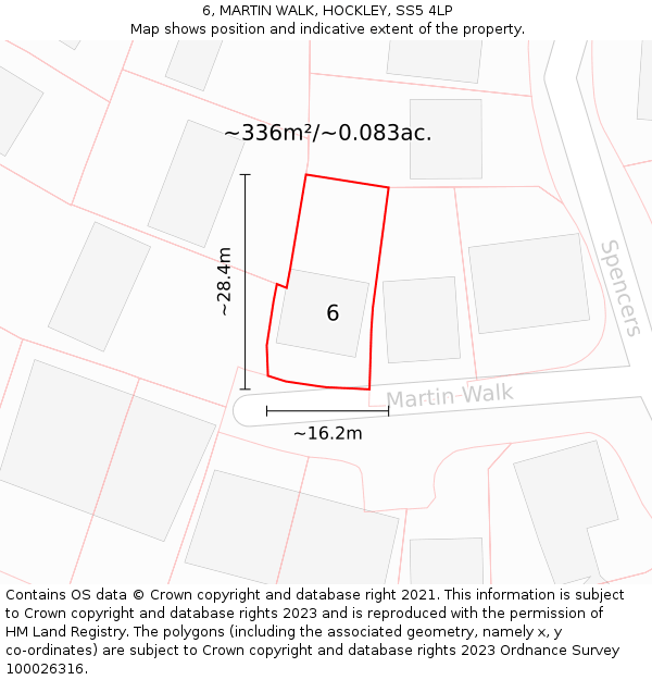 6, MARTIN WALK, HOCKLEY, SS5 4LP: Plot and title map