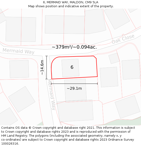 6, MERMAID WAY, MALDON, CM9 5LA: Plot and title map