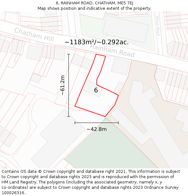 6, RAINHAM ROAD, CHATHAM, ME5 7EJ: Plot and title map