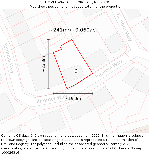 6, TUMMEL WAY, ATTLEBOROUGH, NR17 2SG: Plot and title map