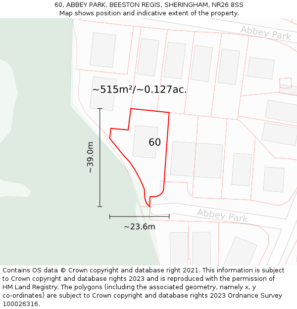 60, ABBEY PARK, BEESTON REGIS, SHERINGHAM, NR26 8SS: Plot and title map