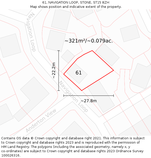 61, NAVIGATION LOOP, STONE, ST15 8ZH: Plot and title map