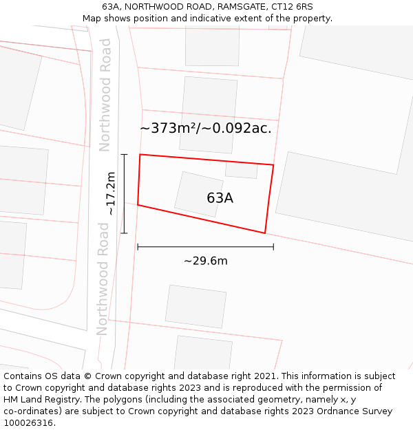 63A, NORTHWOOD ROAD, RAMSGATE, CT12 6RS: Plot and title map