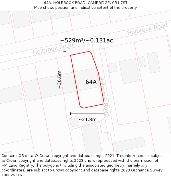 64A, HOLBROOK ROAD, CAMBRIDGE, CB1 7ST: Plot and title map