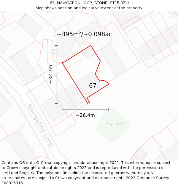 67, NAVIGATION LOOP, STONE, ST15 8ZH: Plot and title map