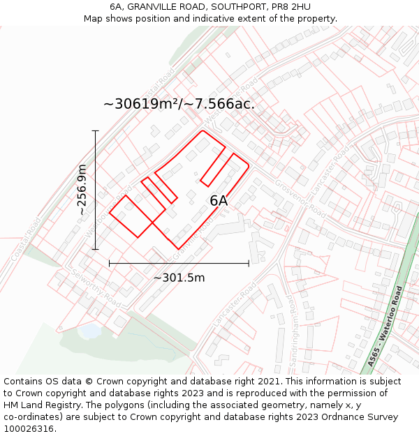 6A, GRANVILLE ROAD, SOUTHPORT, PR8 2HU: Plot and title map