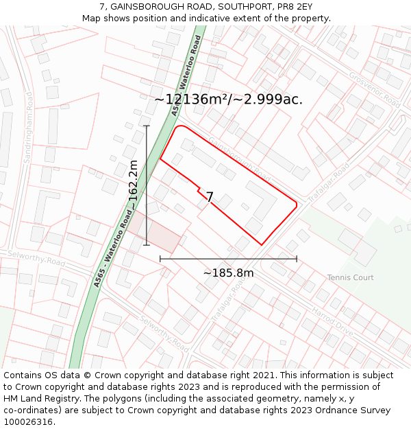 7, GAINSBOROUGH ROAD, SOUTHPORT, PR8 2EY: Plot and title map