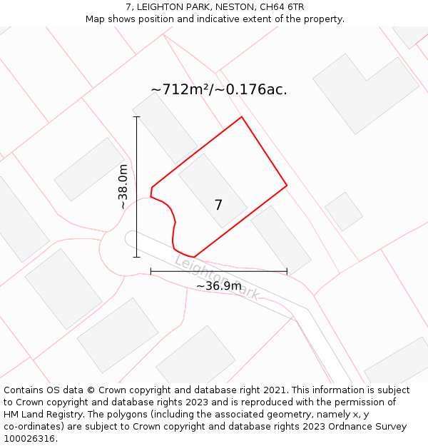 7, LEIGHTON PARK, NESTON, CH64 6TR: Plot and title map