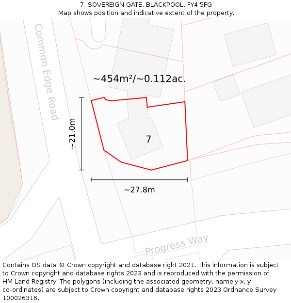 7, SOVEREIGN GATE, BLACKPOOL, FY4 5FG: Plot and title map