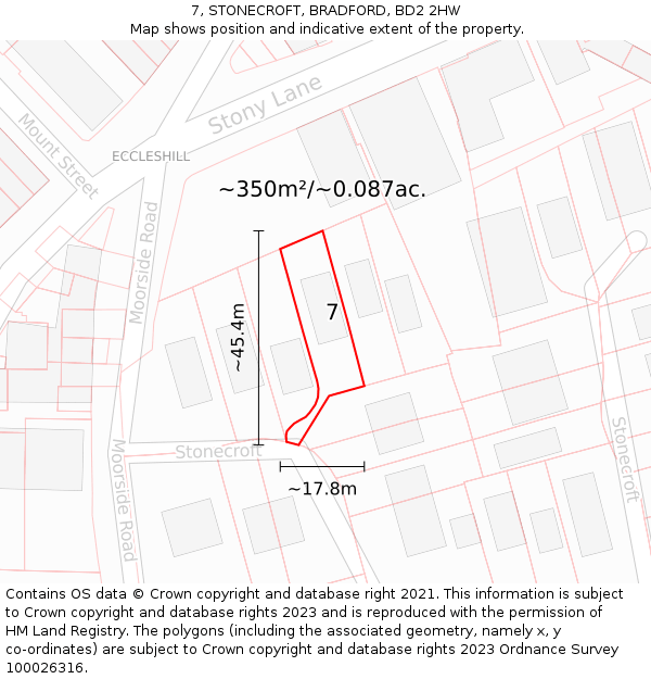 7, STONECROFT, BRADFORD, BD2 2HW: Plot and title map