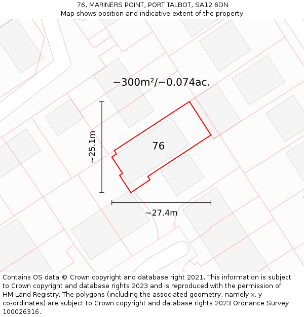 76, MARINERS POINT, PORT TALBOT, SA12 6DN: Plot and title map