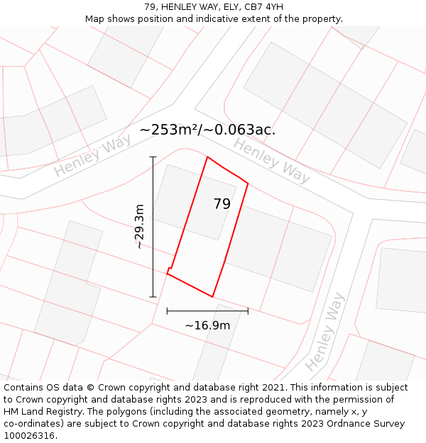 79, HENLEY WAY, ELY, CB7 4YH: Plot and title map