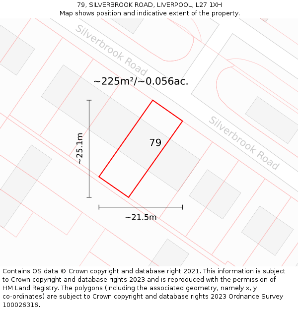 79, SILVERBROOK ROAD, LIVERPOOL, L27 1XH: Plot and title map