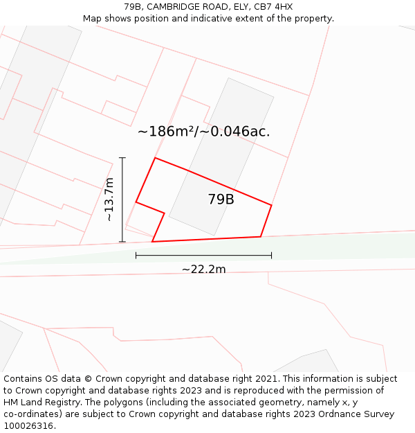 79B, CAMBRIDGE ROAD, ELY, CB7 4HX: Plot and title map