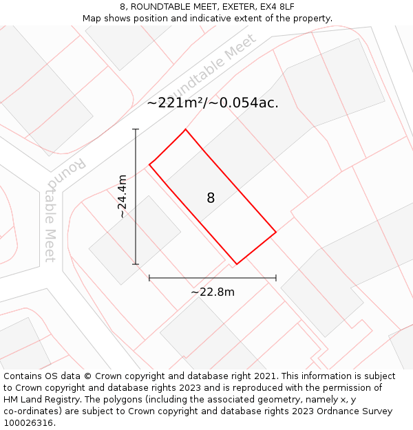 8, ROUNDTABLE MEET, EXETER, EX4 8LF: Plot and title map