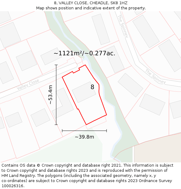 8, VALLEY CLOSE, CHEADLE, SK8 1HZ: Plot and title map