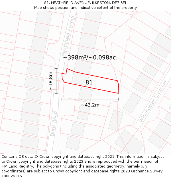 81, HEATHFIELD AVENUE, ILKESTON, DE7 5EL: Plot and title map