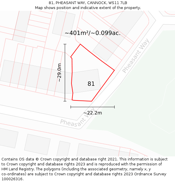 81, PHEASANT WAY, CANNOCK, WS11 7LB: Plot and title map