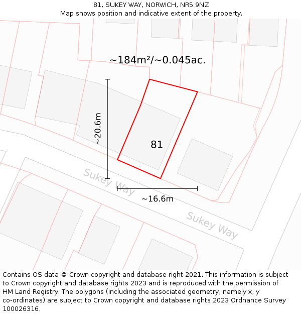 81, SUKEY WAY, NORWICH, NR5 9NZ: Plot and title map