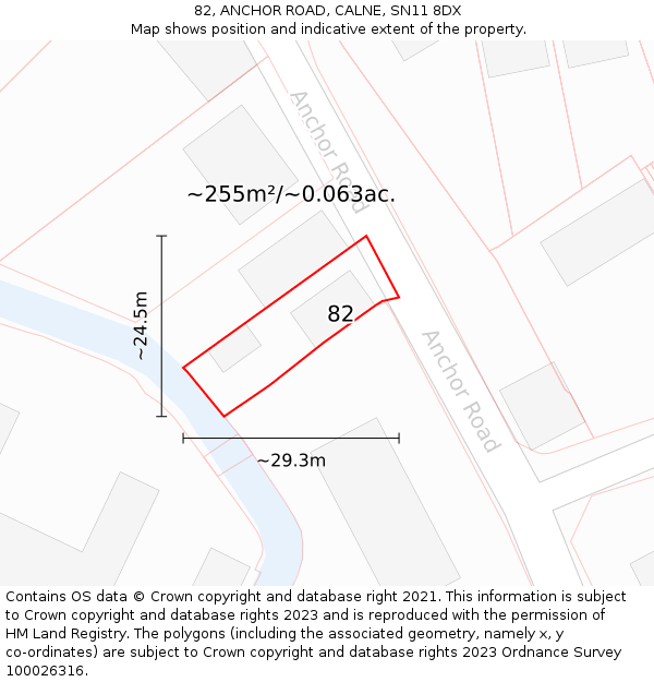 82, ANCHOR ROAD, CALNE, SN11 8DX: Plot and title map