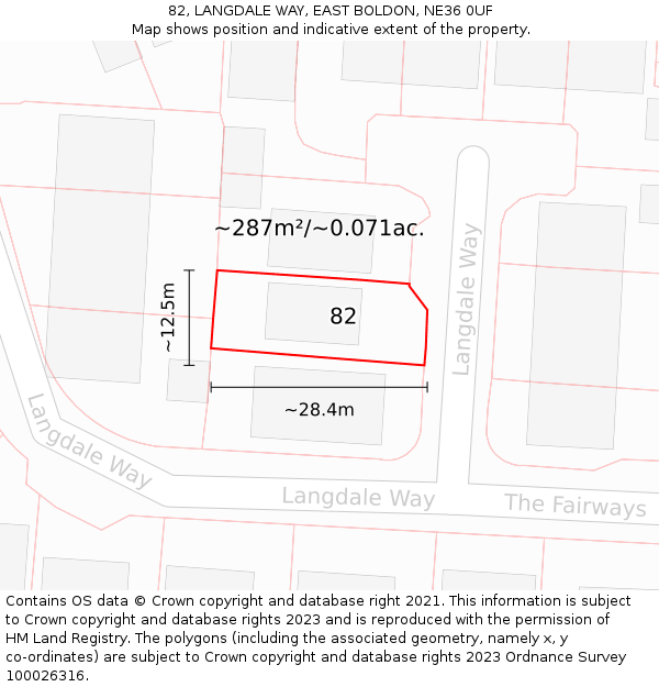 82, LANGDALE WAY, EAST BOLDON, NE36 0UF: Plot and title map