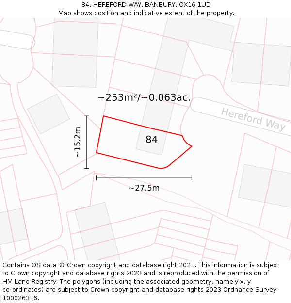 84, HEREFORD WAY, BANBURY, OX16 1UD: Plot and title map