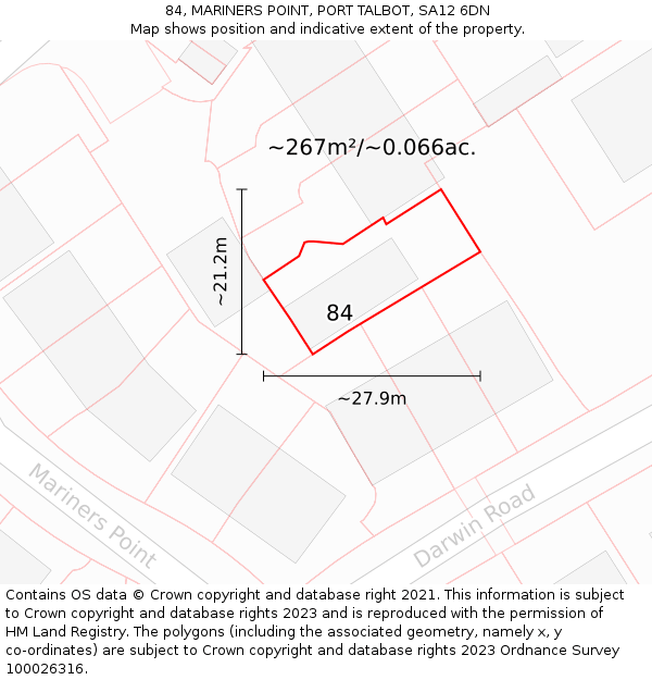 84, MARINERS POINT, PORT TALBOT, SA12 6DN: Plot and title map