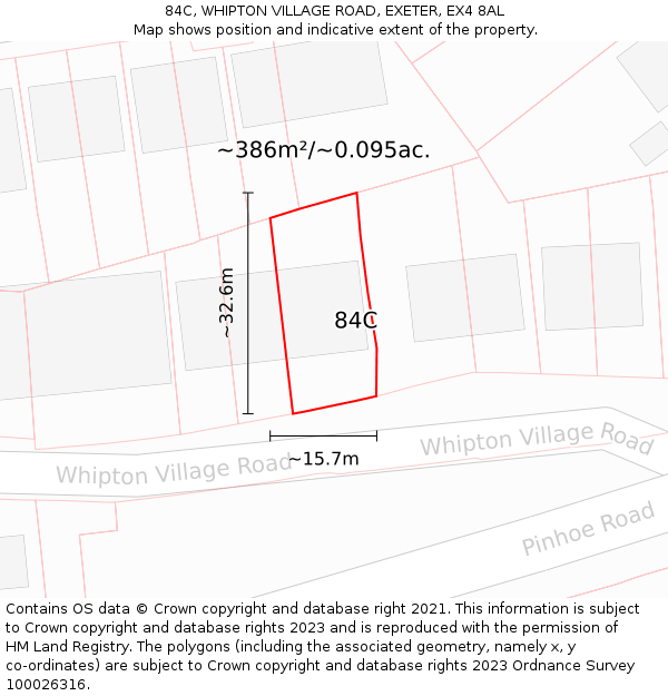 84C, WHIPTON VILLAGE ROAD, EXETER, EX4 8AL: Plot and title map