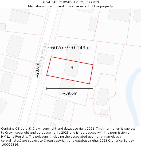 9, WHEATLEY ROAD, ILKLEY, LS29 8TS: Plot and title map