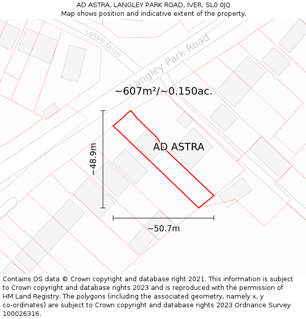 AD ASTRA, LANGLEY PARK ROAD, IVER, SL0 0JQ: Plot and title map