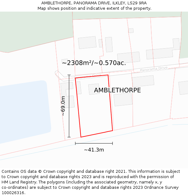 AMBLETHORPE, PANORAMA DRIVE, ILKLEY, LS29 9RA: Plot and title map