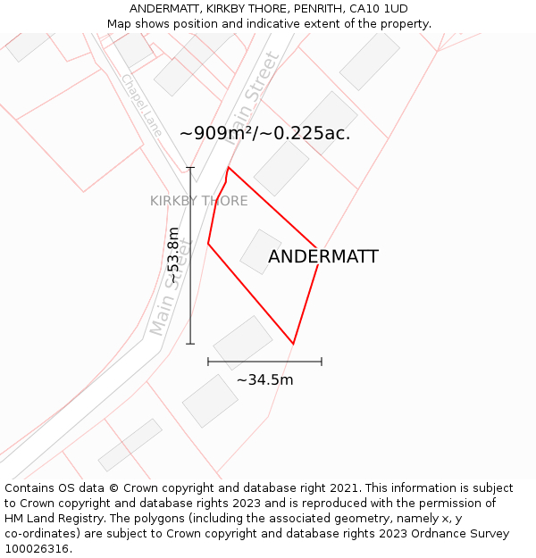 ANDERMATT, KIRKBY THORE, PENRITH, CA10 1UD: Plot and title map