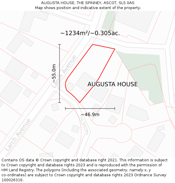 AUGUSTA HOUSE, THE SPINNEY, ASCOT, SL5 0AS: Plot and title map