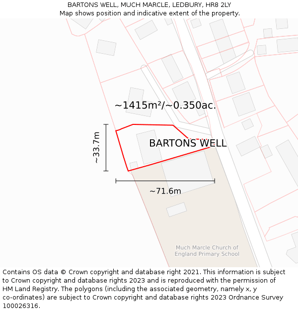 BARTONS WELL, MUCH MARCLE, LEDBURY, HR8 2LY: Plot and title map