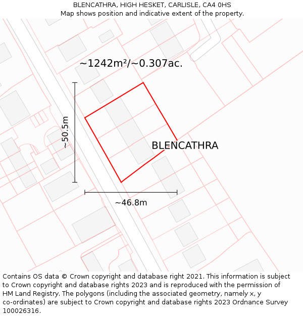 BLENCATHRA, HIGH HESKET, CARLISLE, CA4 0HS: Plot and title map