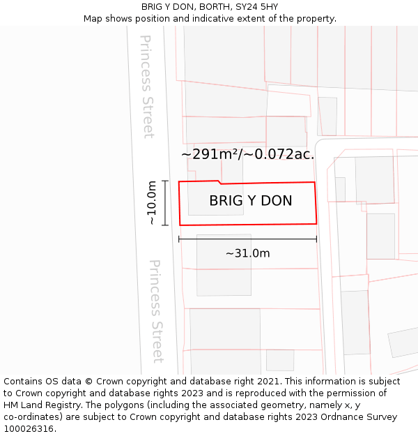 BRIG Y DON, BORTH, SY24 5HY: Plot and title map