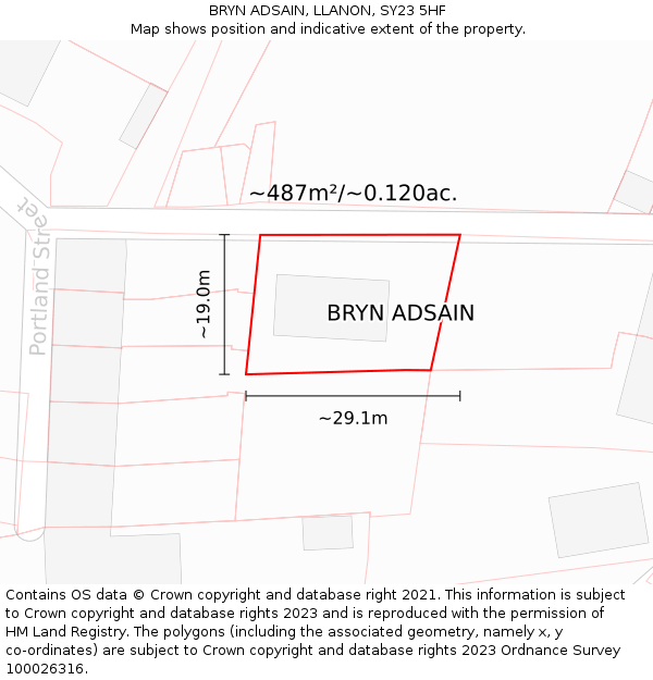 BRYN ADSAIN, LLANON, SY23 5HF: Plot and title map