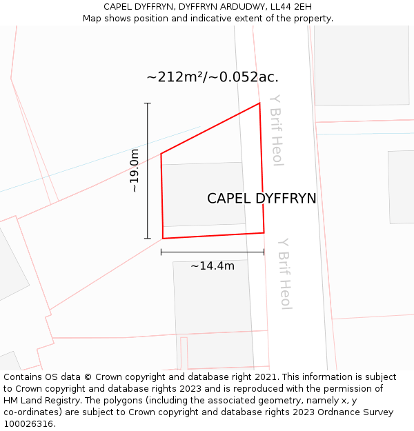 CAPEL DYFFRYN, DYFFRYN ARDUDWY, LL44 2EH: Plot and title map