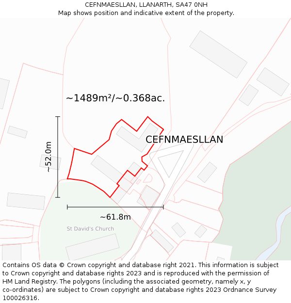 CEFNMAESLLAN, LLANARTH, SA47 0NH: Plot and title map