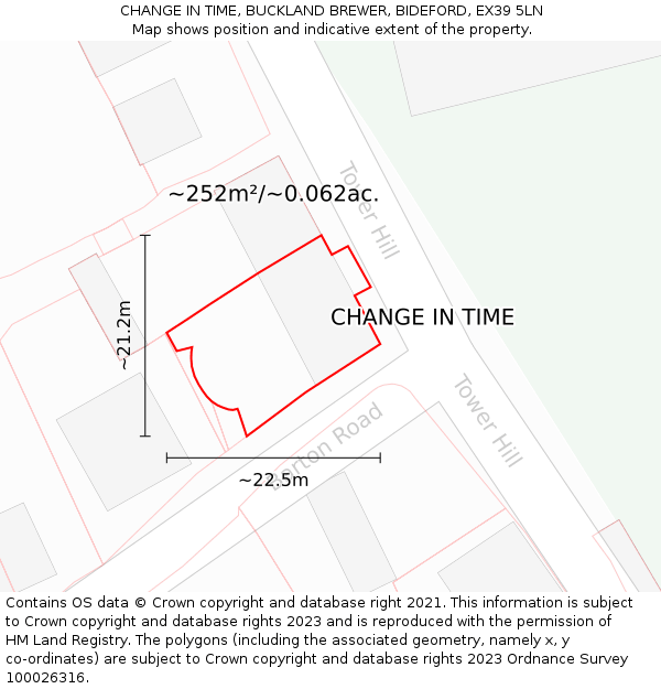 CHANGE IN TIME, BUCKLAND BREWER, BIDEFORD, EX39 5LN: Plot and title map