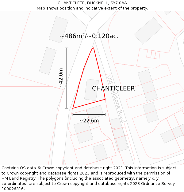CHANTICLEER, BUCKNELL, SY7 0AA: Plot and title map